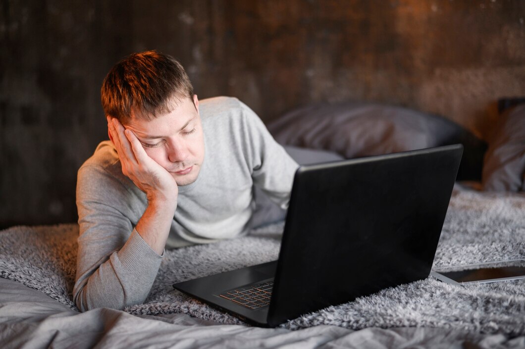 Man asleep because of slow internet speed while using a VPN